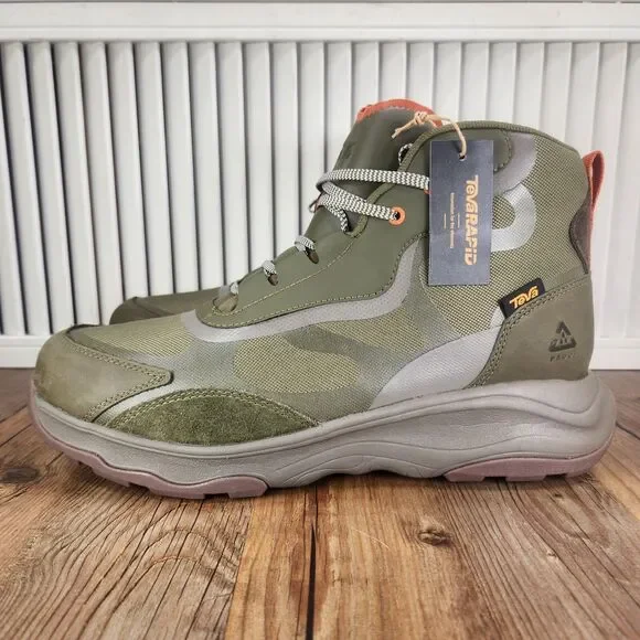 Teva Geotrecca RP Mens Sz 12 Olive Green Outdoor Waterproof Hiking Boots 1129588